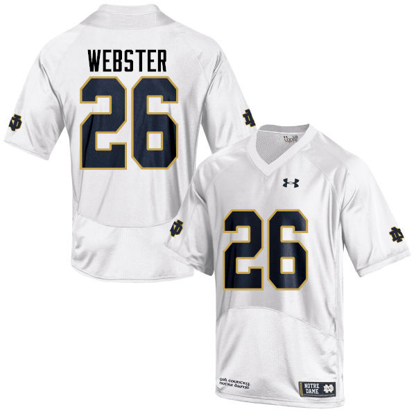 Men #26 Austin Webster Notre Dame Fighting Irish College Football Jerseys-White - Click Image to Close